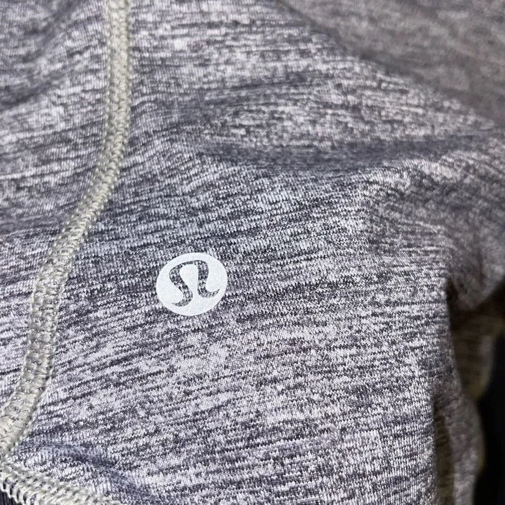 Lululemon Athletica Womens Daily Practice Zip Up Hooded Jacket Gray Black Size 8